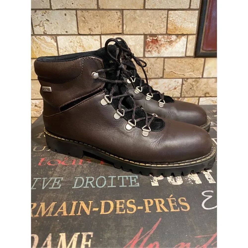 Vintage Sorel Brown Leather Hiking Boots 10